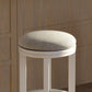 Backless Swivel Stool With Upholstered Seat