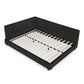 Storage Elegant Upholstered Tufted Bed Frame With Backrest And Armrests