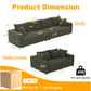 4 Seat Sofa, Modern Comfy Upholstered Sofa Cloud Couch, Deep Seat Couches With Soft Pillows