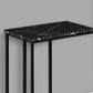 Accent Table, C - Shaped, Marble Look Modern Design - Black
