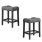 Transitional Style Counter Height Dining Stool With Footrest (Set of 2)