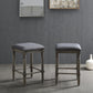 Sylphira - Set of 2 - 26" Grey Upholstered Wood Swivel Counter Height Stools with Bronze Nailhead Trim