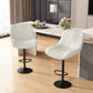 Harcion - Set of 2 - 22" White Faux Leather Swivel Bar Stools with Back – Adjustable Counter Height Stool with Ergonomic Design for Kitchen Island