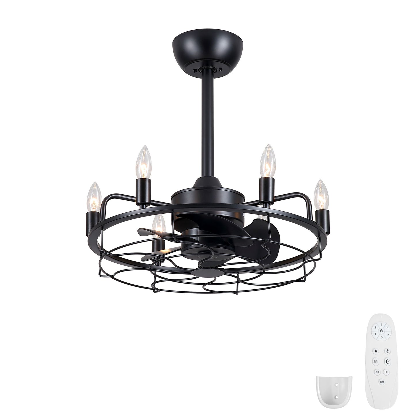 Modern Farmhouse Ceiling Fan, Adjustable Hanging