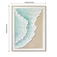 Framed Ocean Wave Wall Art, Textured Canvas Painting, Beach Decor For Living Room (Set of 2) - Aqua Blue