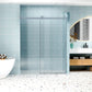 Frameless Soft-Closing Shower Door, 1/4" (6 Mm) Tempered Glass Single Sliding With Explosion Proof Coating