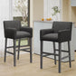 Eska - Set of 2 - 30" Charcoal Gray Upholstered Counter Stools with Sleek Design