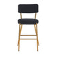 Nashford - Set of 2 - 25" Black Bar Stools with Modern Teddy Fabric Upholstery and Metal Base for Kitchen & Dining