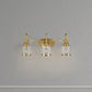 3 Lights Brush Vanity Light - Clear / Gold