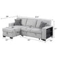 Buzz - Reversible Sleeper Sectional Sofa With Storage Chaise, Console Arm, USB Charging & Cup Holders - Gray