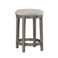 Davenport - Set of 2 - 25" Light Gray Foam Cushioned Counter Height Stools with Industrial Design