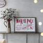 Iron / Wood North Pole Trading Company Wall Sign, For Christmas Holiday Table Wall Decor - White / Red
