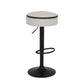 Glint - Set of 2 - 28" Off White Adjustable Swivel Bar Stools with Hidden Storage and Metal Frame