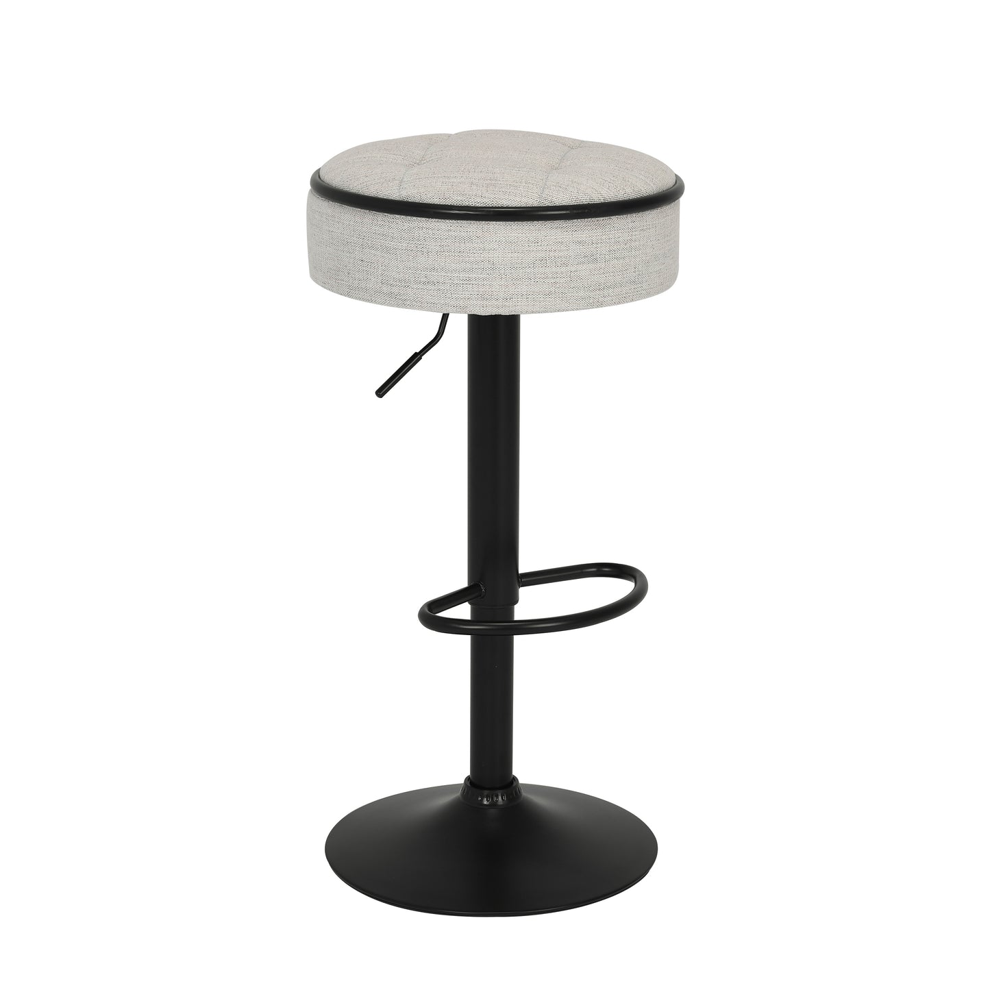 Glint - Set of 2 - 28" Off White Adjustable Swivel Bar Stools with Hidden Storage and Metal Frame