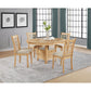 Davis - 5 Piece Oval Extension Leaf Dining Set With Pedestal Base - Light Oak