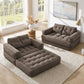 2 Seater Modular Corduroy Sofa With Chaise Lounge For Living Room