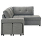 Atkinson - Sleeper Sectional Sofa With Lift Top Chaise - Gray