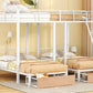 Triple Bunk Bed With Drawers And Guardrails