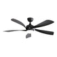 Ceiling Fan With 3 Color Dimmable 5 Blades Remote Control Reversible DC Motor And LED Light - Black