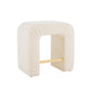 Abriana - Set of 2 - 24" Cream Modern Bouclé Bar Stools with Inverted U-Shaped Design, Wooden Frame, and Plush Upholstery