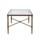 Metal Rectangle Coffee Table With Tempered Glass Top - Bronze