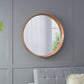Round Wood Mirror, Wall Mounted Mirror Home Decor For Bathroom Living Room
