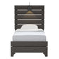 Twin Bed With Integrated Lights - Brown