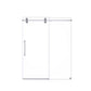 Frameless Single Sliding Shower Door With Clear Tempered Glass