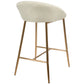 Matrellt - Set of 2 - 26" Cream Fabric and Gold Frame Counter Stools