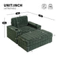 Oversized Chaise Lounge Indoor Rabbit Fur Sofa Bed With Storage Ottoman And Armrests Cup Holders With Deep Seat