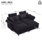 Modern Deep Seat Sectional Sofa With Ottoman