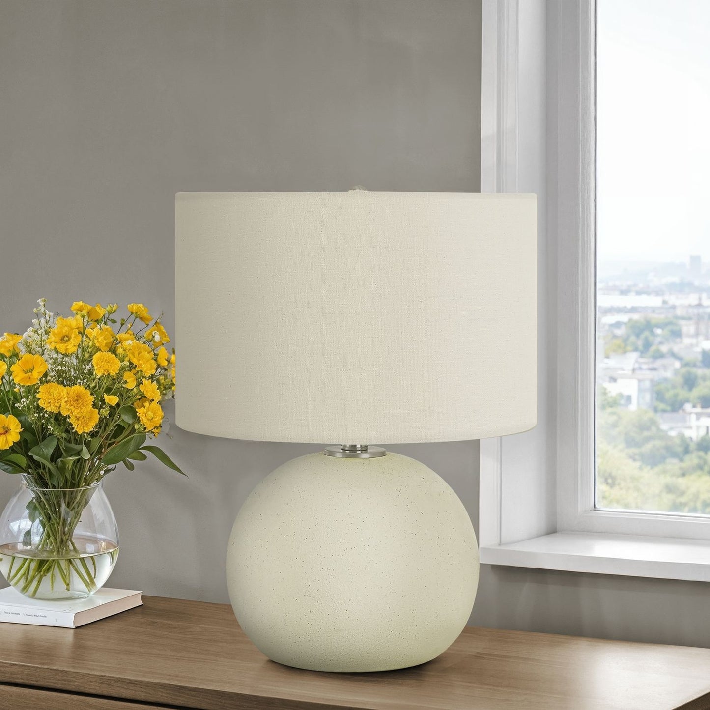 Lighting, Contemporary Table Lamp, Ceramic - Cream