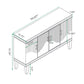 4 Door Cabinet With Adjustable Shelves, Large Storage For Living Room - Champagne