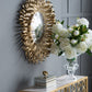 Sunburst Design Wall Mirror Decorative en For Entryway, Modern Living Room - Gold