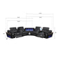 Nova - Sectional With Bluetooth Speaker, LED And Lifting Wine Cabinet