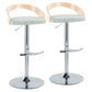 Grotto - Contemporary Adjustable Barstool, Swivel With Rounded T Footrest (Set of 2)