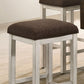 Faylinn - Set of 2 - 26" Farmhouse Solid Wood Counter Height Stools in Antique White & Dark Brown with Linen Upholstered Seat