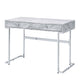 Tigress - Printed Faux Marble Top Writing Desk - White