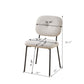Modern 4 Person Dining Set With Bamboo & Table And Turquoise & Chairs Metal Legs, Space Saving Design - White