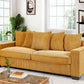 Luxe Sofa With 5 Matching Toss Pillows, Sleek Design, Spacious And Comfortable 3 Seater Couch