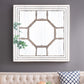 Antique Style Decorative Square Wall Mirror With Mirrored Frame, Wall Decor For Living Room Entryway, Console Lean Against Wall - Silver