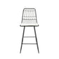 Niez - Set of 2 - 26" Black and Ivory Wire Counter Stools with Cushions