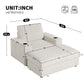 Oversized Chaise Lounge Indoor Rabbit Fur Sofa Bed With Storage Ottoman And Armrests Cup Holders With Deep Seat