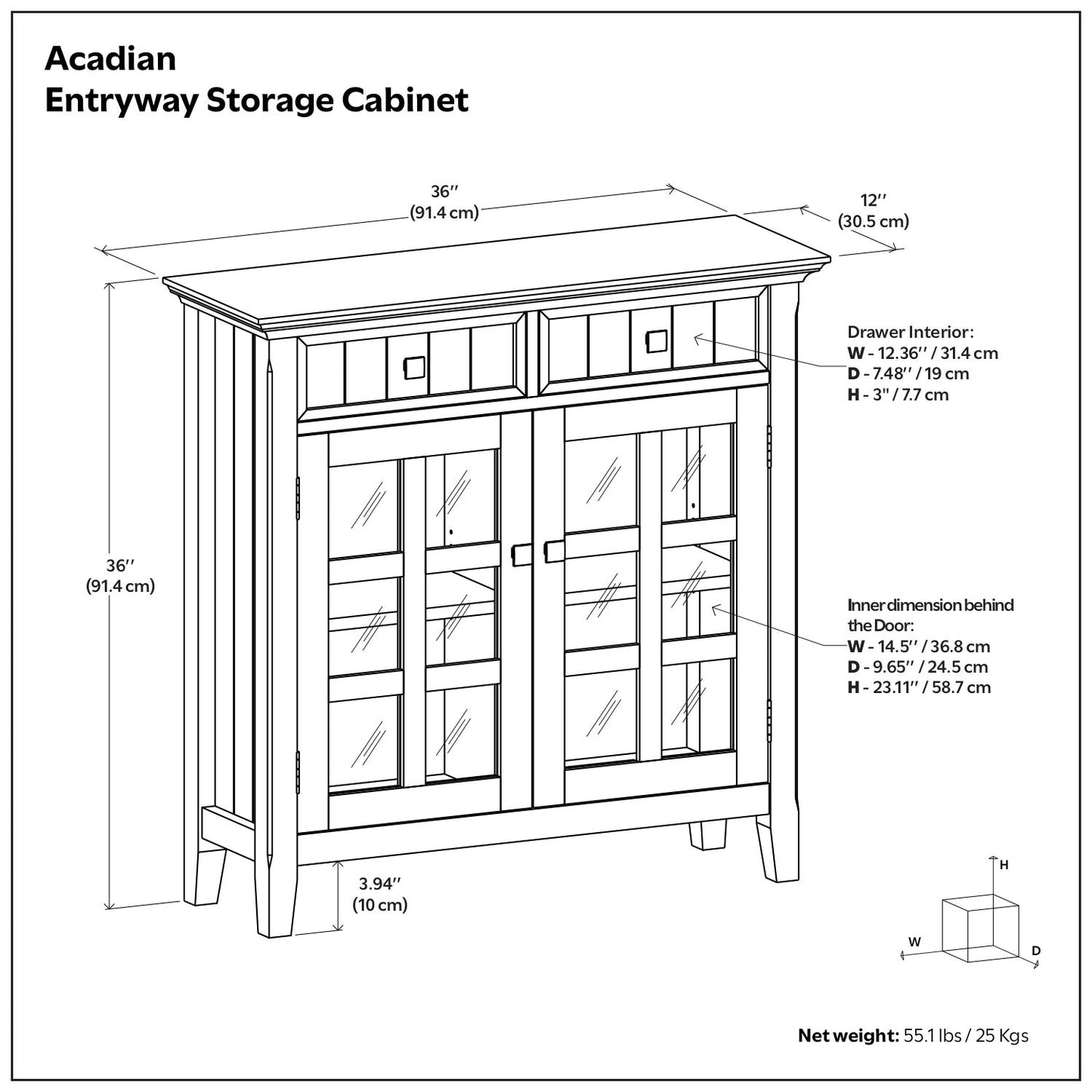 Acadian - Entryway Storage Cabinet - Brunette Brown
