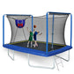 New Yc 8Ft By 12Ft Rectangular Trampoline With Basketball Board, Ball Inflater And Ladd Astm Standard Tested And Cpc Certified - Blue