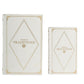 Book Boxes (Set of 2) - White / Gold