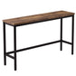 Thalor - Set of 2 - 24" Counter Height Stools with Extra Long 60.2" Brown Table and Footrest, Space-Saving Design
