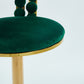 Verano - Set of 2 - 30" Green Fabric Bar Stools with Golden Iron Tube Legs and Soft Cushioned Backrest