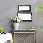 Antique Rectangle Mirror With Floral Accents, Mirrored Display Tray, Hanging Wall Mirror