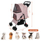 Foldable Pet Stroller For Small Dogs And Cats With Multi Functional Tray